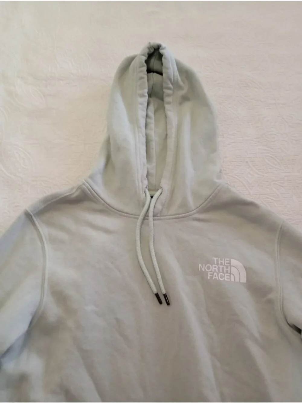 The North Face Mens Light Green Pullover Hoodie Size S Cotton Blend